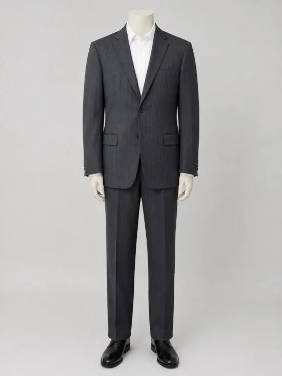 Elite by Eddie Domani Men’s Gray Pinstripe 2 Piece Suit 44R Jacket 38R Pants