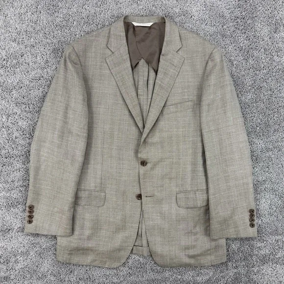 George Bass Loro Piana Blazer Men's 44R Summertime Wool Silk Linen 1/4 Lined