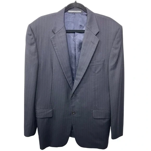Hickey‎ Freeman Loro Piana Tasmanian Super 130's Pinstripe Blazer Suit USA 44R