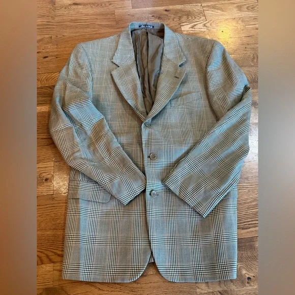 Valentino. Men’s Wool Checked Blazer. 42L.