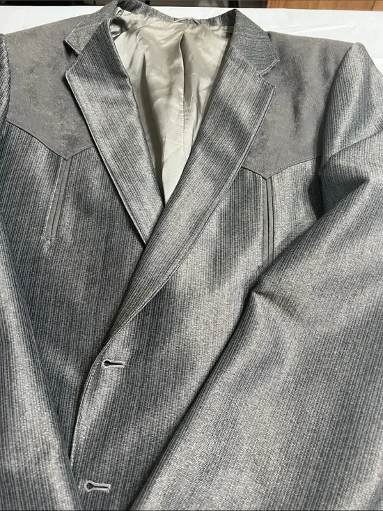 Men's Silver-Grey Cowboy inspired Western Sport Coat Blazer