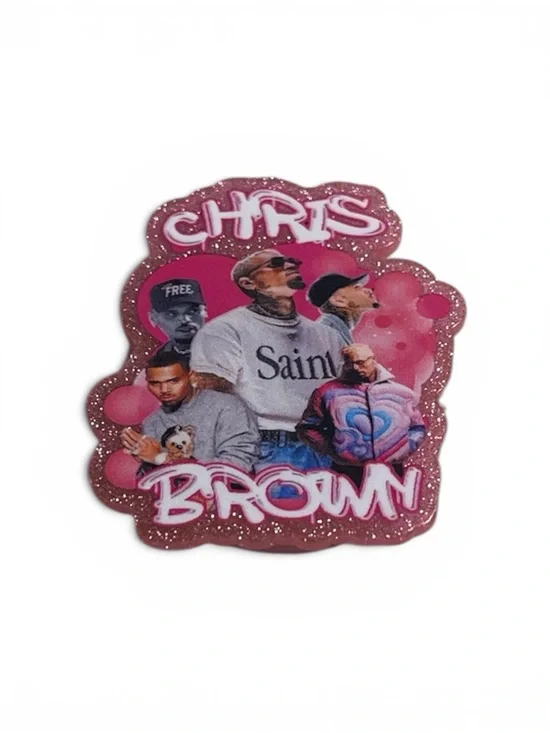 Chris Brown Graphic PopSocket - Pink Glitter