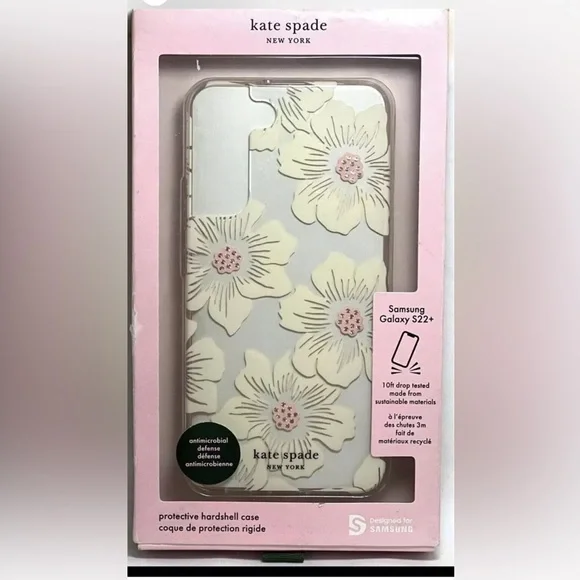 Kate Spade Protective hardshell case for Samsung Galaxy S22+ - Hollyhock NEW
