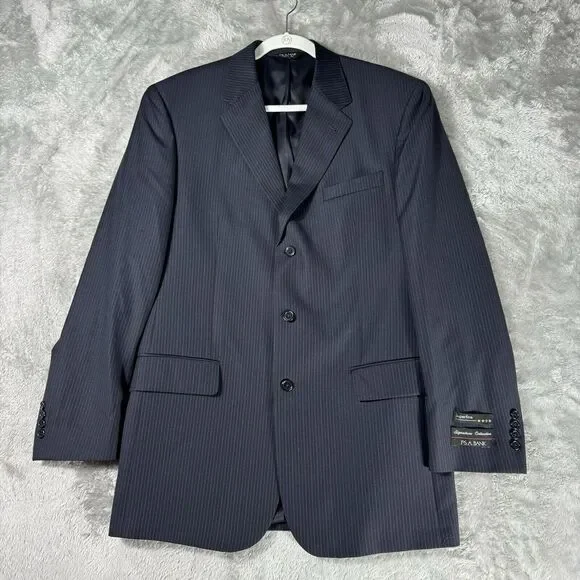 Jos. A. Bank Wool‎ Suit 42L Navy Stripe (Pants Jacket) Office Interview Wedding