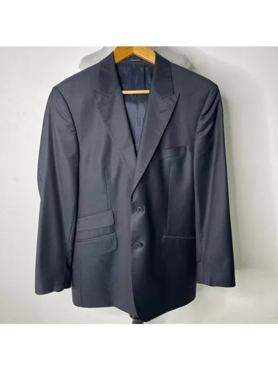 VERSACE Collection Men's Black Wool Blazer Suit Jacket Sport Coat Size IT 50 US