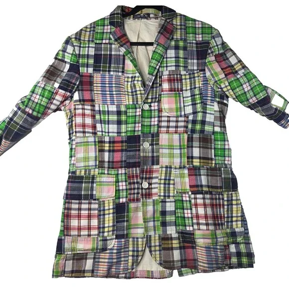 Polo Ralph Lauren Madras Patchwork  Sport Coat Blazer Men's Size S