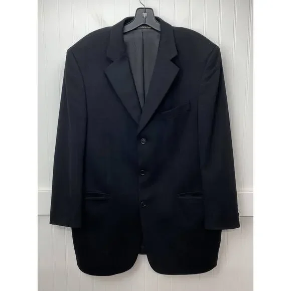 Cashmere Blazer Jack Victor Loro Piana Sport Suit Coat Mens 44 Black Lined EUC