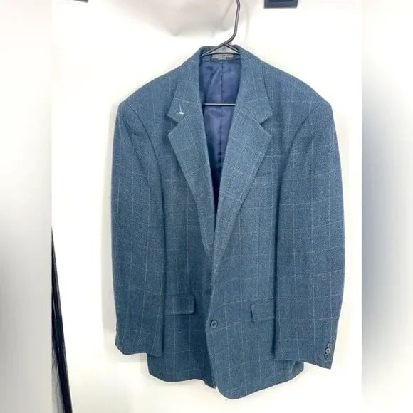 Vintage Biltmore blazer size 42‎ L navy blue beige pin stripes