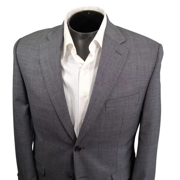 Lauren Ralph Lauren Sport Coat 38S Gray Crosshatch Wool Natural Stretch Blazer