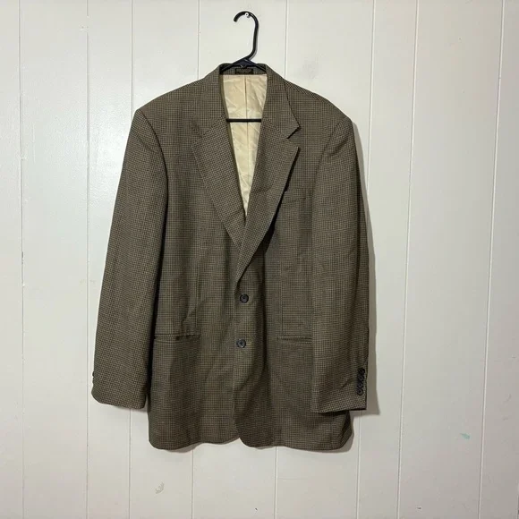 Oscar de la Renta Menswear Blazer  Wool Tweed Sport Coat Jacket  Size 42L