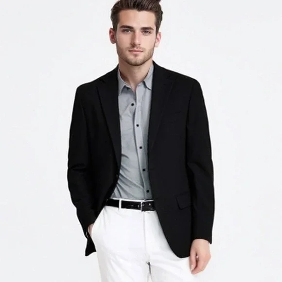 Michael Kors Mens Sport Coat Black 40R Business Casual Quiet Luxury Polished NWT