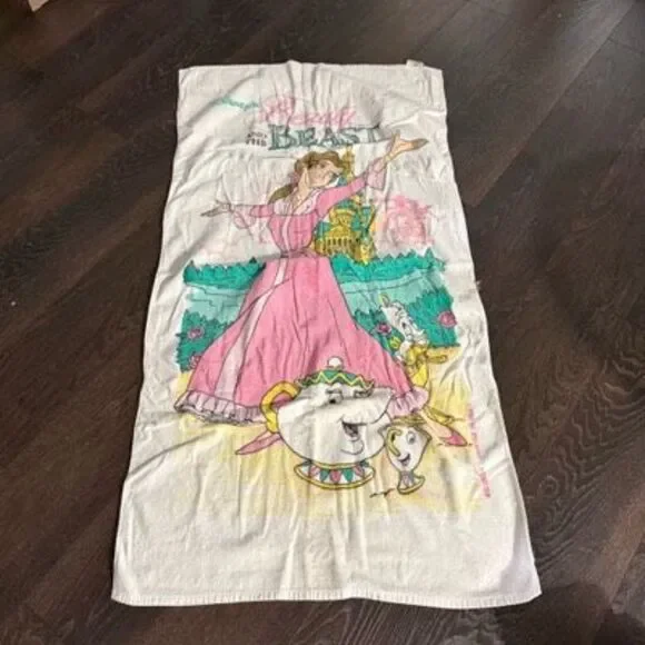 Franco Vintage 90s Beauty and The Beast 56x30 Beach Towel Pool Beach Disney