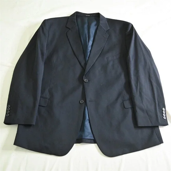 Pronto Uomo 52R Navy Blue 100%‎ Wool Blazer Suit Jacket Sport Coat