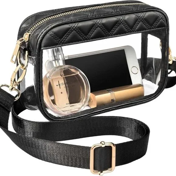 Clear Stadium Crossbody Purse Women Water-Resistant PVC Compact Bag