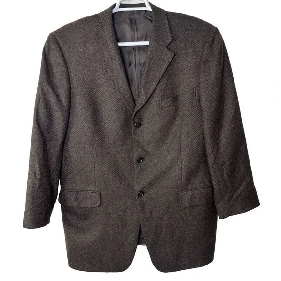 Ermenegildo Zegna Blazer Men's 44 US 54 EU Soft Brown Cashmere Blend 3 Button