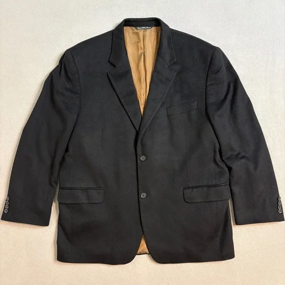 Garmany Loro Piana 100% Cashmere Blazer Mens Black 2 Button Sport Coat 48 R