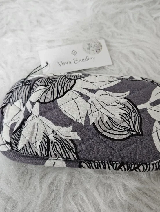 Vera Bradley Gray Floral Quilted Phone Wristlet