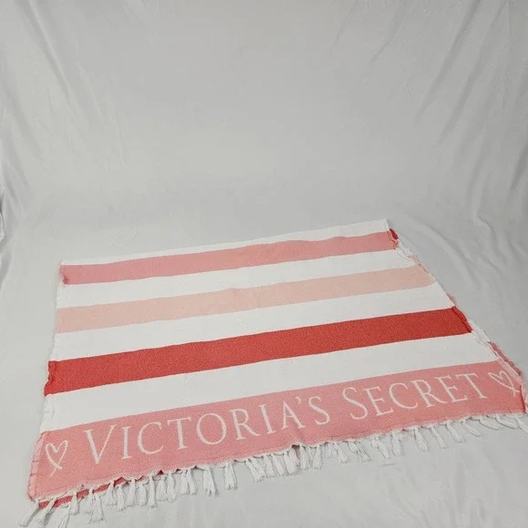 Victoria's Secret Beach Towel Blanket Fringed Vintage 60