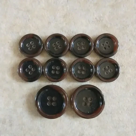 Replacement Buttons For Blazer Sport Coat Browm Black 10x Set