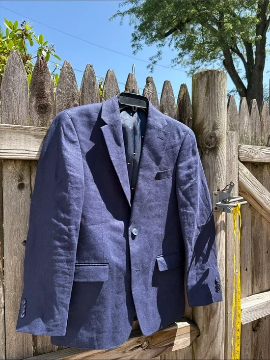Tommy Hilfiger 36S navy linen blazer. NWOT!!
