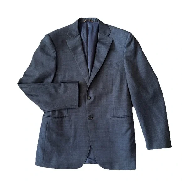 Canali Sport Coat Men 38R Navy Blue Wool Blazer  Made in Italy Two Button
