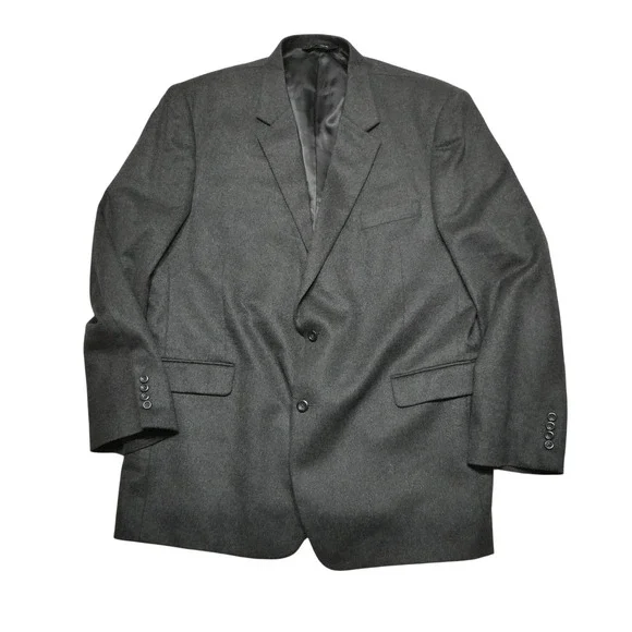 Jos A Bank Blazer Mens 50 Long Gray 100% Cashmere Two Button Sport Coat Jacket