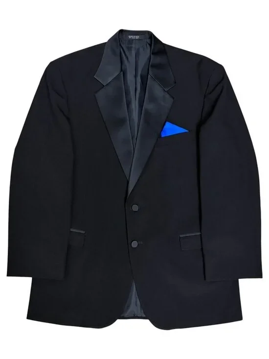 OSCAR DE LA RENTA Formal Blazer Tuxedo Jacket Luxury Black Sport Coat Mens 40R