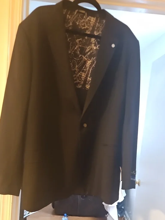 Nautica Black Single-Breasted Sport Coat with Printed Lining