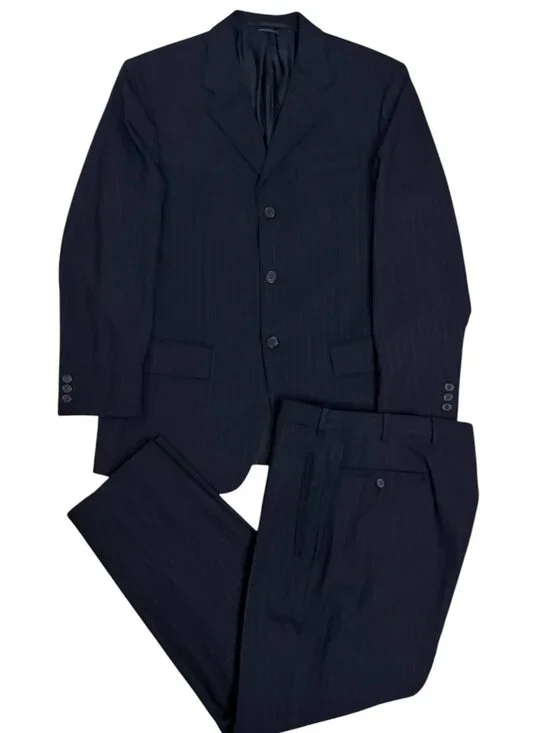 $6,000 PRADA Milano Wool Suit Luxury Business Blue Formal Blazer Dress Pants 38R