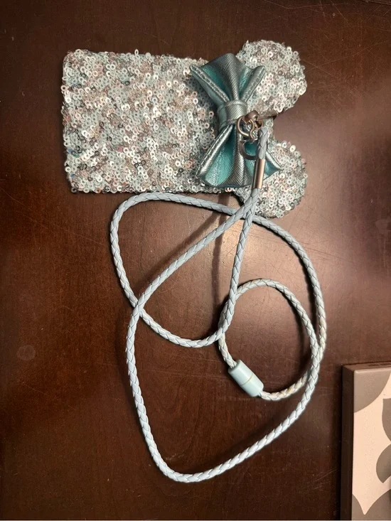 cinderella disney sequin bow card holder with lanyard
