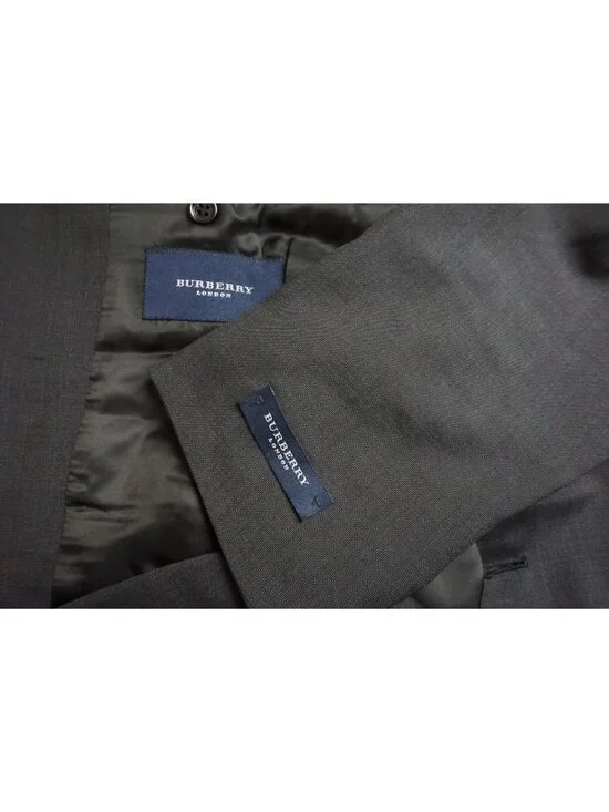 Burberry London Gray Pindot Wool 2 Pc Suit Jacket Pants Sz 40R BRAND NEW