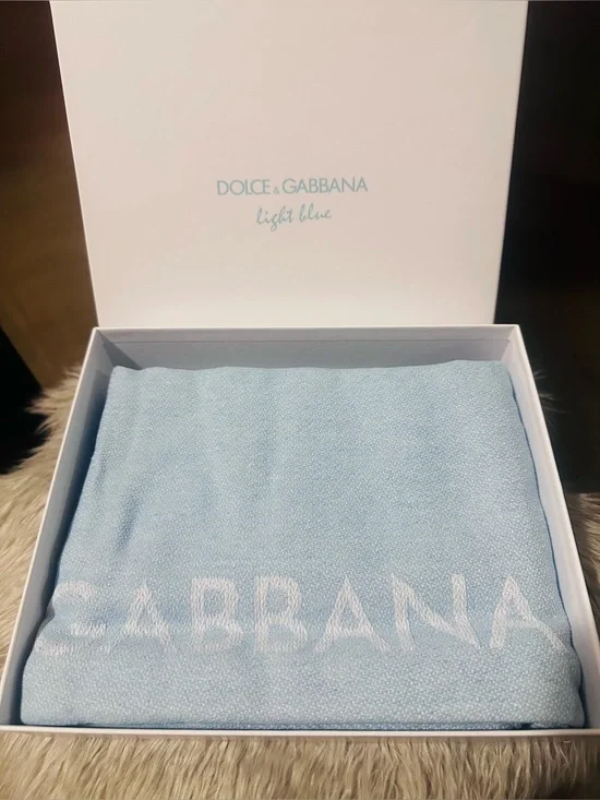 Dolce & Gabbana✨🩵🤍GWP Light Blue Designer Beach Towel