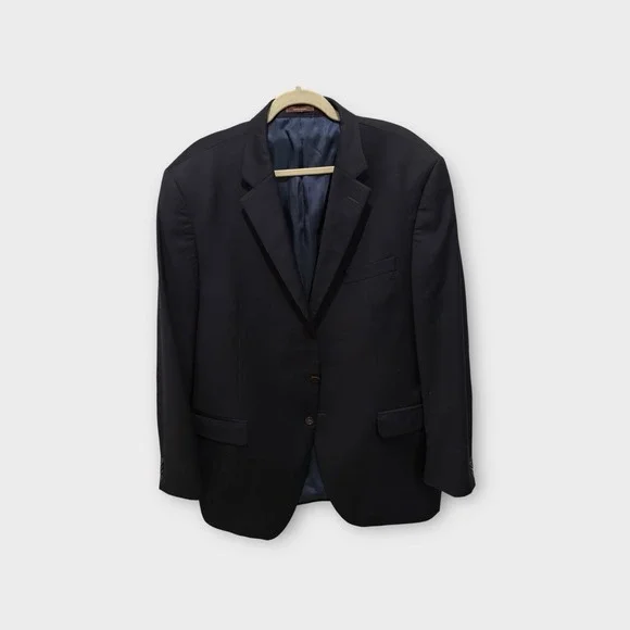 Peter Millar Blazer Mens 46L 100%‎ Wool Navy Sport Coat Jacket Made in Canada