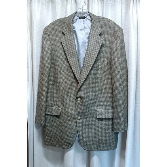 Southwick Men's 44T Tweed 2 Button Herringbone Wool Blazer Sport Coat Vintage‎