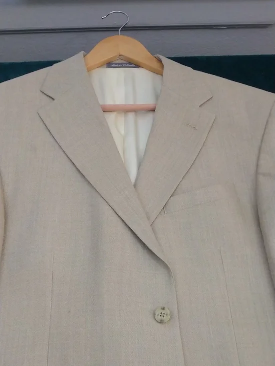 Vintage - Like New Oscar De La Renta Wool/Silk Light Tan Sport Jacket  44R