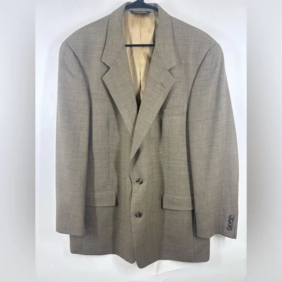 Vintage Brooks‎ Brothers Wool Two-Button Suit Brown Black L