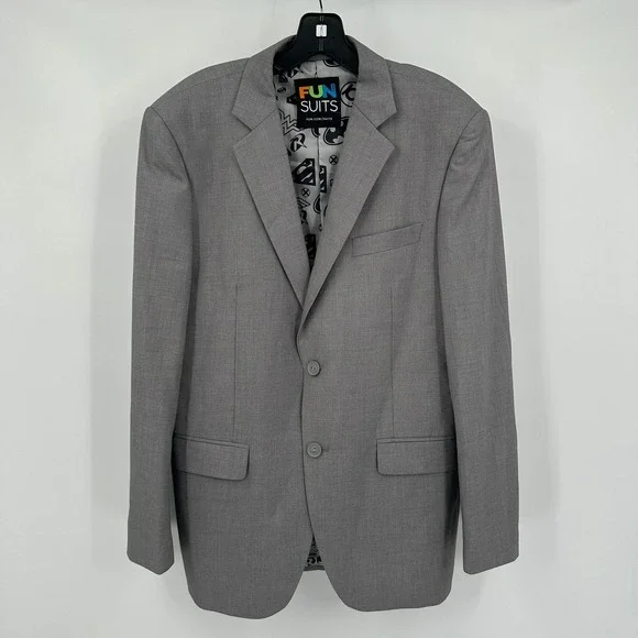 Fun Suits Mens Gray DC Comics Superhero Justice League Lining Blazer Jacket 40