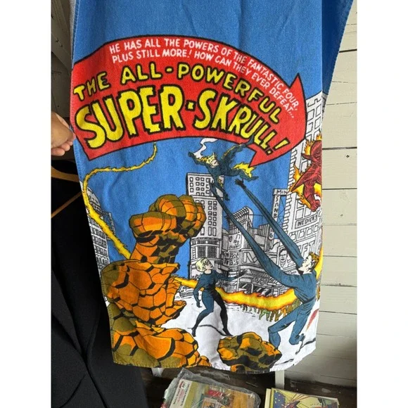 Marvel Comics Fantastic Four Super-Skrull Beach Towel Blue 2005 Issue 18 Art