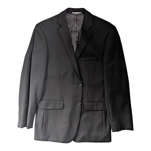 Perry Ellis Portfolio Men's 40R Blazer Sports Coat Dark Brown Plaid 100% Wool
