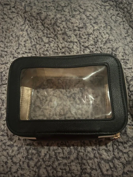 Clear Window Cosmetic Pouch - Black