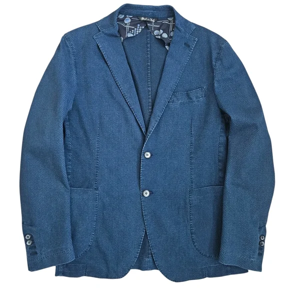JERRY KEY Blazer Men's 40 EU‎ 50 Blue Cotton GIACCA Jacket UNSTRUCTURED