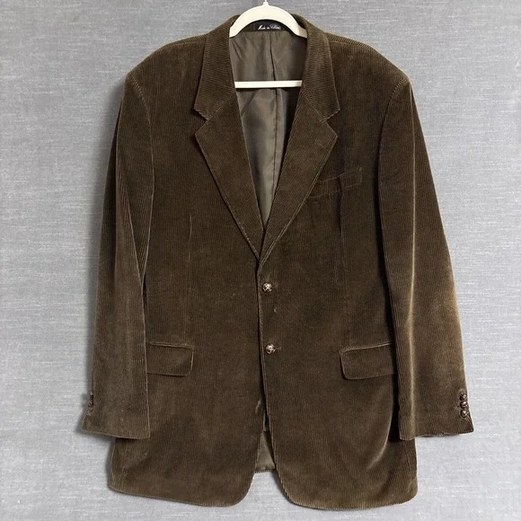 Vintage Calvin Sport Coat‎ 46L Brown Corduroy Blazer Jacket Casual Classic