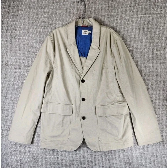 Flint and Tinder Lightweight‎ Cotton Blazer Jacket Mens 40 US *M-L Washed Sand