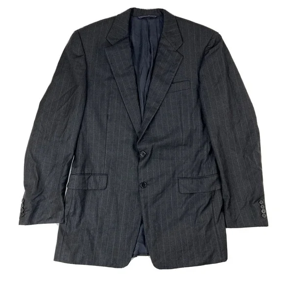 Hickey Freeman Gray Striped Tasmanian Super 120s 2‎ Btn 1 Vent Blazer Mens 41R