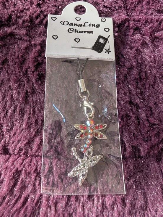 Cell Phone Charm Blingy Dragonfly NIP