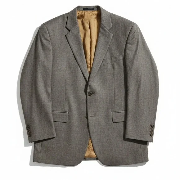 Ralph Lauren Wool Blazer Brown Two Button Sport Coat, Mens 42L,‎ Made in Canada