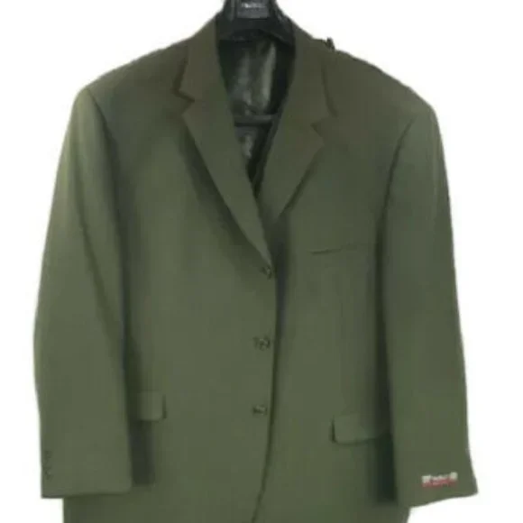 Pacelli Men's 3 Piece Suit Jacket Vest Pleated Pants Baggy Fit Wide Leg Size 60L