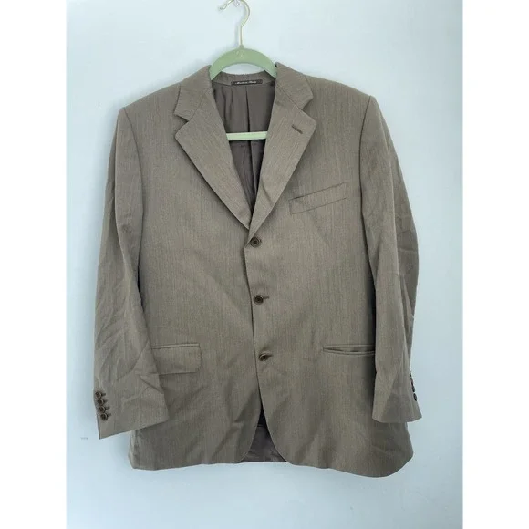 Vintage Brown‎ Canali Sport Jacket 3 Button 100% Wool Made In Italy Size 44R