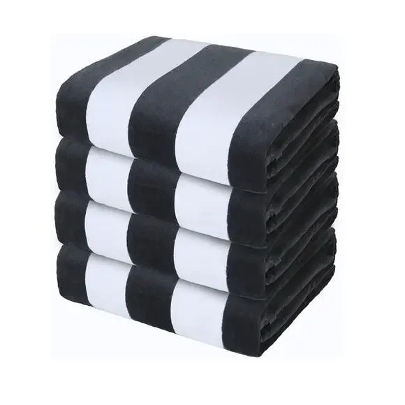 Exclusivo Mezcla 4 Pack Cotton Oversized 35X70 Inches Soft Cabana Stri