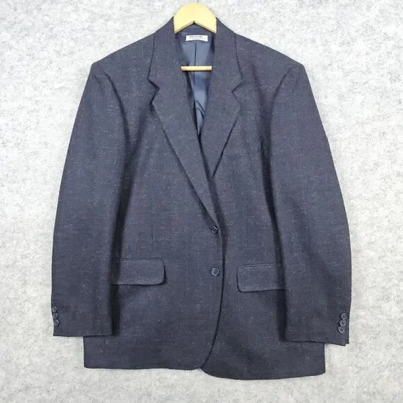 Gino Cappeli Designer Collection Men's Blazer‎ Size R42 Navy Blue Scratchy Wool